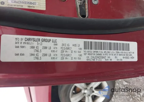 2014 Jeep Compass Latitude из США, поврежденный, VIN 1C4NJCEAXED536427